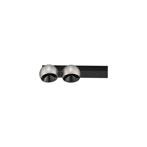 Nova Luce Lusa - applique murale - 36 x 14 x 10 cm - 21W dimmable LED inclus - nickel brumeux et noir
