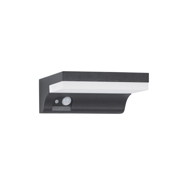 Nova Luce Dyn - Applique d'extérieur avec capteur solaire et interrupteur - 16 x 11,5 x 6 cm - 1,5W LED dimmable inclus - IP65 - anthracite