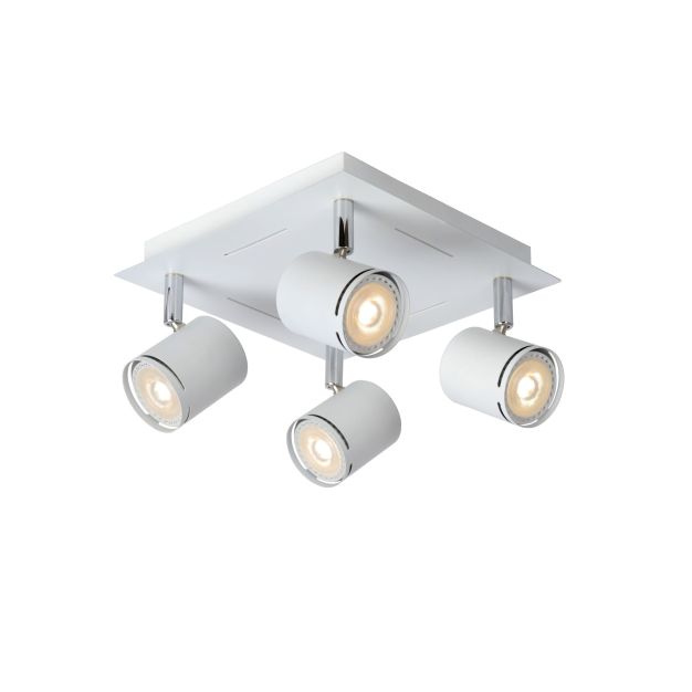 Lucide Rilou - spot en saillie - 22 x 22 x 12 cm - 4 x 4,5W LED dimmable inclus - blanc