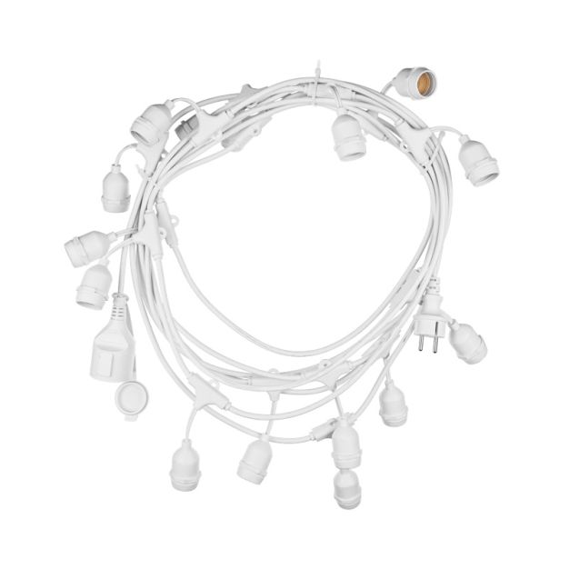 Century Italia Fiesta - guirlande lumineuse de 9,27 m dont 0,6 m de câble - 15 x E27 (hors ampoules) - IP44 - blanc