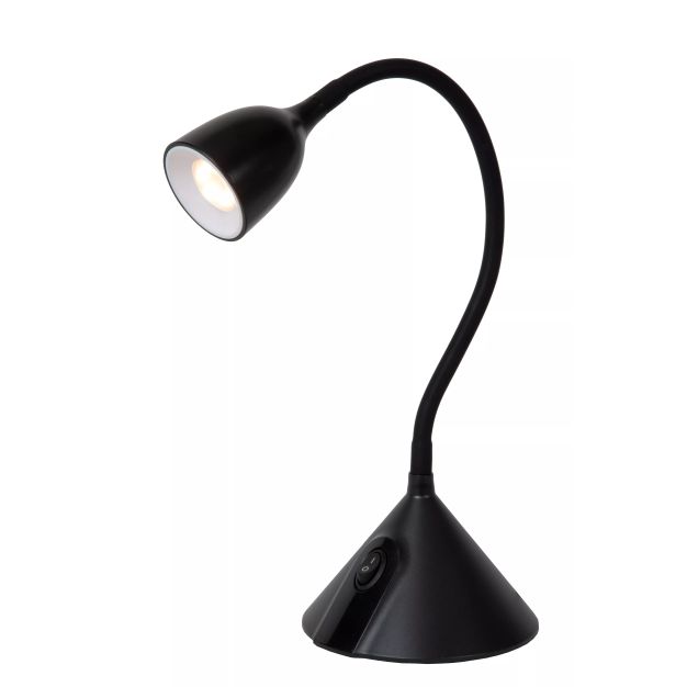 Lucide Milo - lampe à poser - Ø 12,8 x 50 cm - 3,2W LED inclus - noir