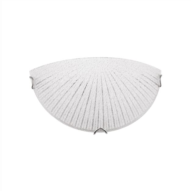 Nova Luce Shell - applique murale - 30 x 8 x 15 cm - blanc et chrome
