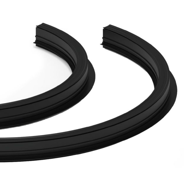 VK Lighting Eiva - système de rail magnétique - Profil encastré courbé R40 pour plaques de plâtre de 12 mm - 5,48 x 5,25 cm - dimmable DALI - noir