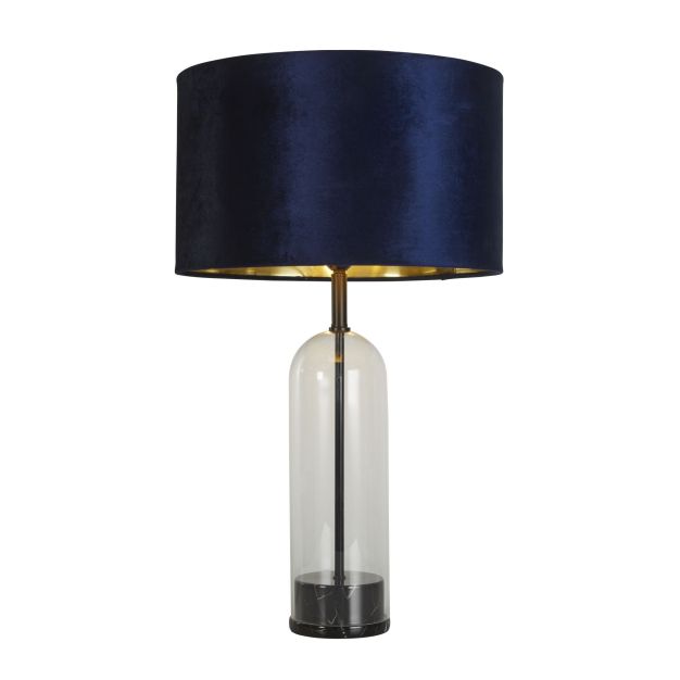 Searchlight Oxford - lampe à poser - Ø 40 x 51 cm - noir, or et bleu marine