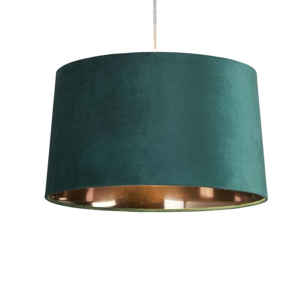 Abat-jour Searchlight Drum - Ø 40 x 25 cm - vert émeraude avec or
