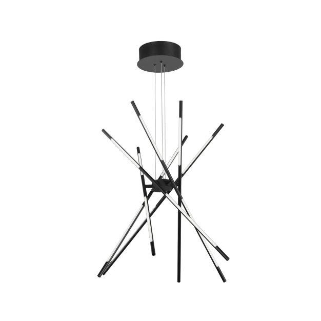 Nova Luce Raccio - lampe suspendue avec télécommande - Ø 85 x 120 cm - 56W LED dimmable inclus - noir