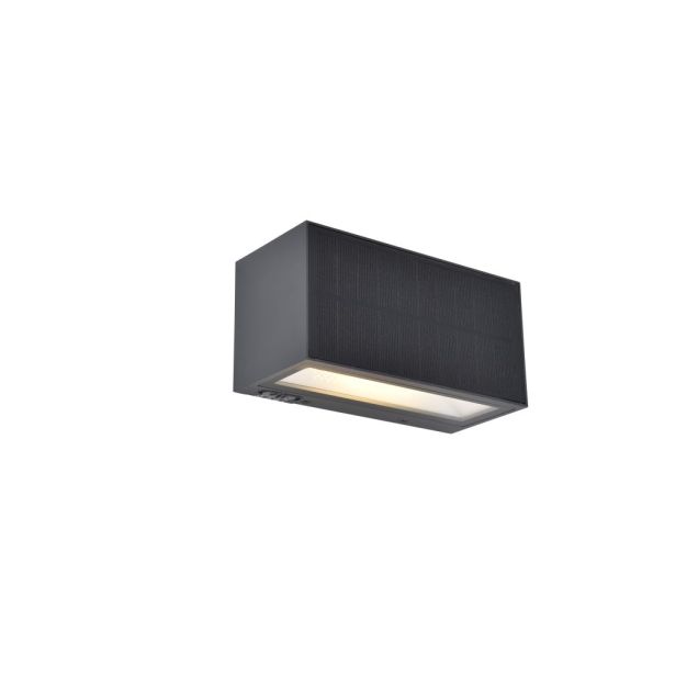 Lutec Inka - applique extérieure hybride - 18 x 8 x 8,9 cm - 9W LED inclus - IP44 - gris foncé