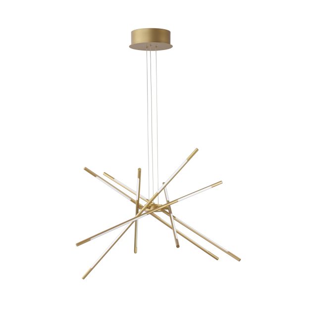 Nova Luce Raccio - lampe suspendue avec télécommande - Ø 85 x 120 cm - 56W dimmable LED inclus - gold brass