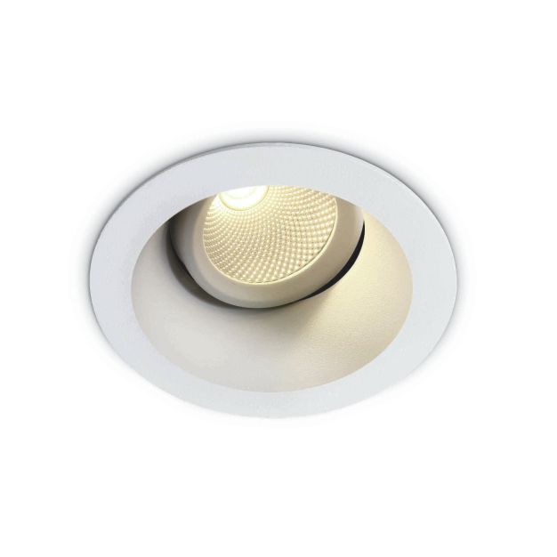 ONE Light COB Dark Light - spot à encastrer - Ø 95 mm, Ø 80 mm à encastrer - 7W LED inclus - blanc - couleur de lumière blanc chaud