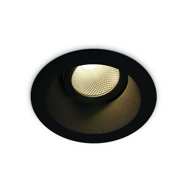 ONE Light COB Dark Light - spot à encastrer - Ø 95 mm, Ø 80 mm à encastrer - 7W LED inclus - noir