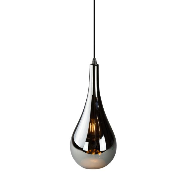 Vico Drop - lampe suspendue - Ø 20 x 150 cm - verre fumé