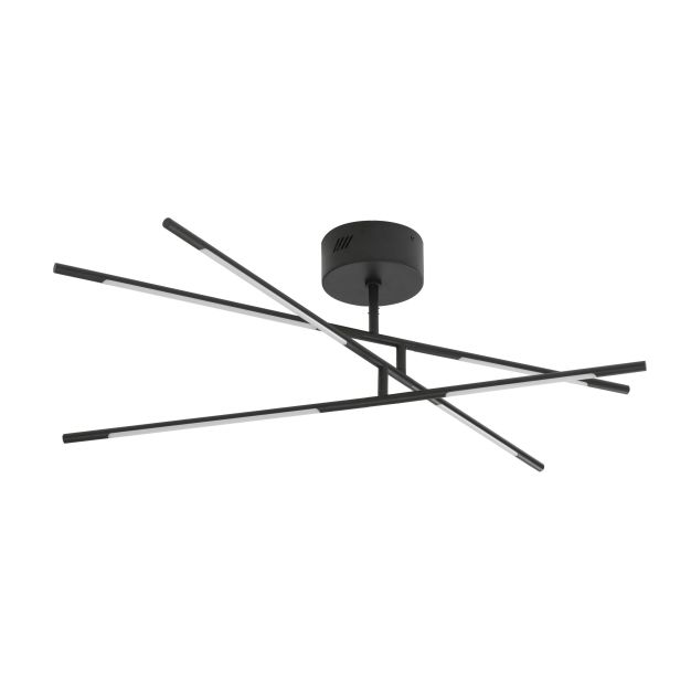 Nova Luce Raccio - plafonnier - 84 x 77 x 25,5 cm - 30W LED dimmable inclus - noir