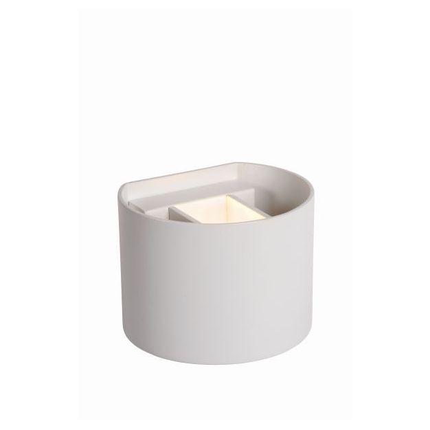Lucide Axi Round - applique murale avec 2 faisceaux réglables - 13,5 x 11,5 x 10 cm - 6W LED inclus - blanc