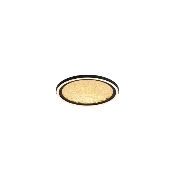Searchlight Luna - plafonnier - Ø 30 x 6 cm - 20W LED dimmable inclus - or et noir