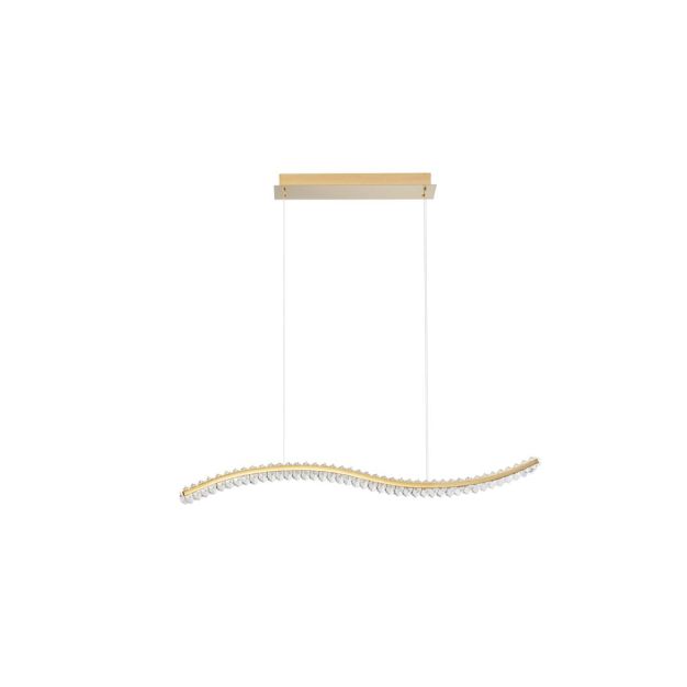 Nova Luce Aurelia - suspension - 100 x 7,6 x 150 cm - 43W LED dimmable inclus - or