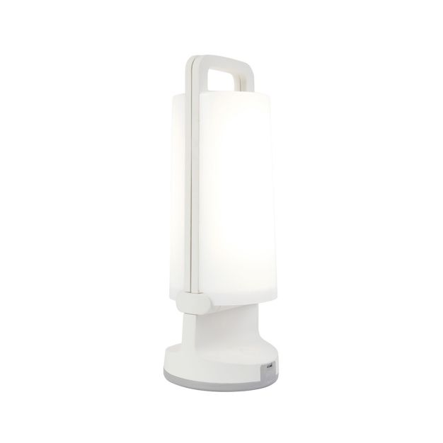 Lutec Dragonfly - lampe solaire portable avec port USB - Ø 10 x 28 cm - gradateur à 3 niveaux - LED 1,2W inclus - IP54 - blanc