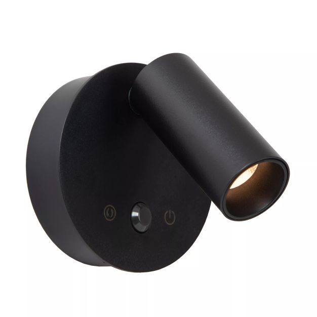 Lucide Toni - applique murale rechargeable avec détecteur de mouvement - Ø 8,1 x 12,4 cm - 2W LED dimmable inclus - noir