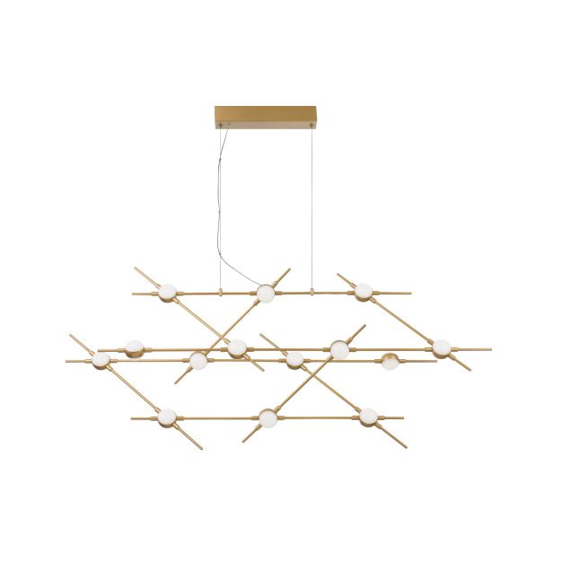 Nova Luce Atomo - lampe suspendue avec télécommande - 110 x 34,5 x 34,5 cm - 14 x 2,4W LED dimmable inclus - or