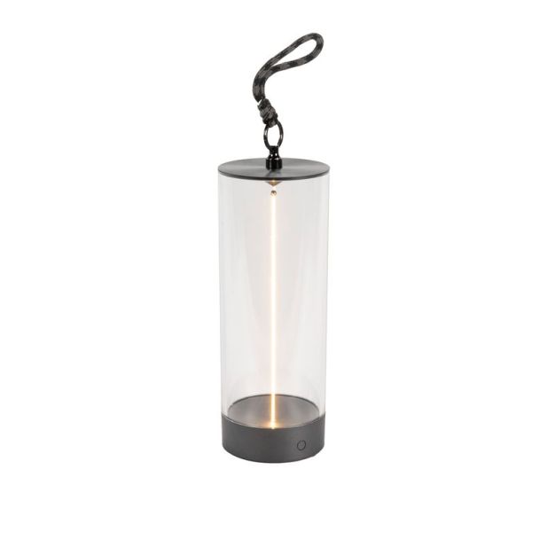 Konstsmide Edison S - lampe de table - 9 x 9 x 24 cm - LED 1W dimmable inclus - IP54 - anthracite