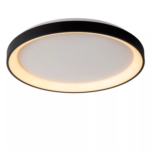 Lucide Vidal - plafonnier - Ø 48 x 6 cm - 38W LED inclus - noir
