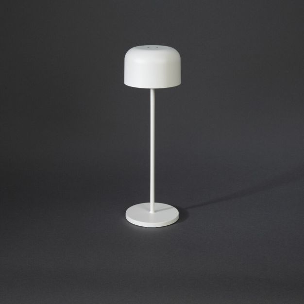 Konstsmide Lille - lampe de table extérieure sans fil avec station de charge - Ø11 x 36 cm - 3,5W LED dimmable inclus IP54 - blanc