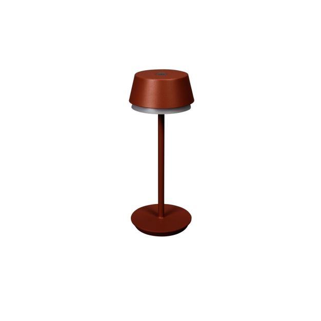 Konstsmide Lyon - lampe de table d'extérieur sans fil avec station de charge - Ø12 x 30 cm - 2,5W LED dimmable inclus IP54 - teracotta