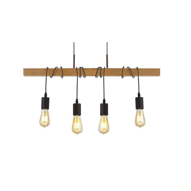 Searchlight Woody - lampe suspendue - 70 x 150 cm - noir et brun