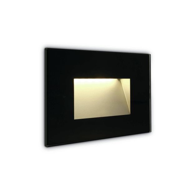 ONE Light Glass Face - applique encastrée - 12 x 3,6 x 8 cm - 4W LED inclus - IP65 - noir