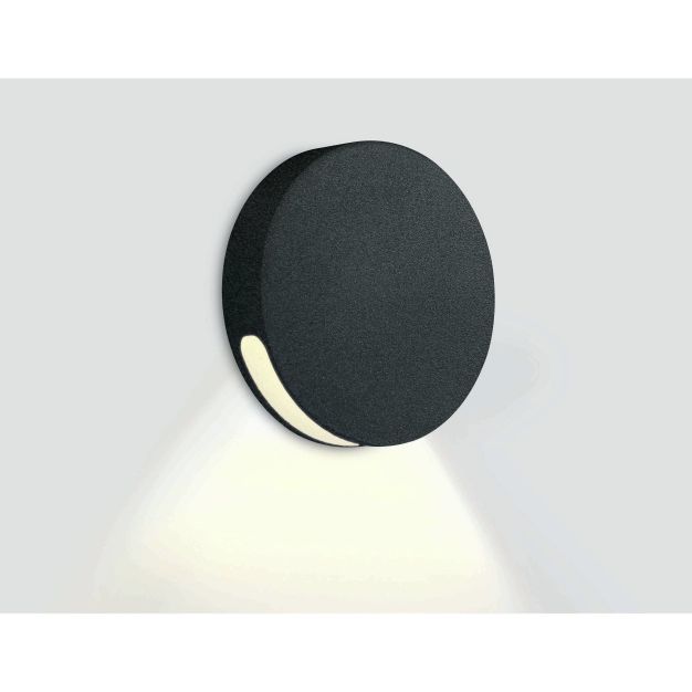 ONE Light Dark Light Step Series - applique encastrée - Ø 5 x 4 cm - 2W LED dimmable inclus - IP65 - noir