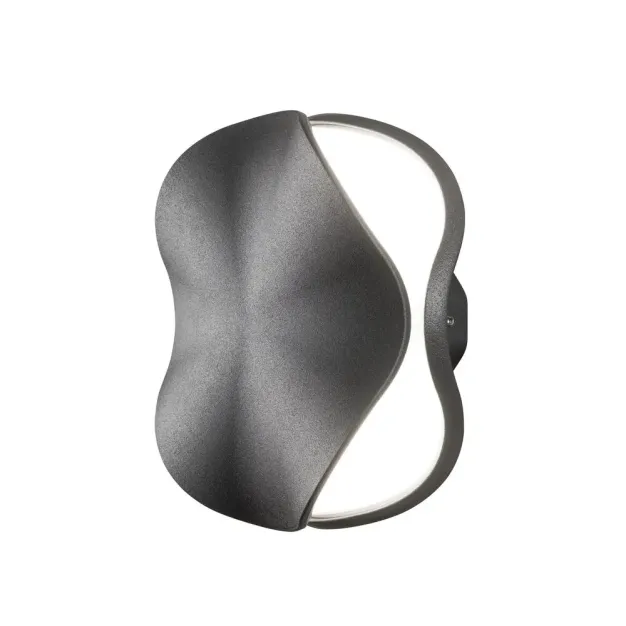 Konstsmide Matera - applique murale extérieure - 17,5 x 7 x 17,5 cm - 4W LED inclus - IP54 - anthracite