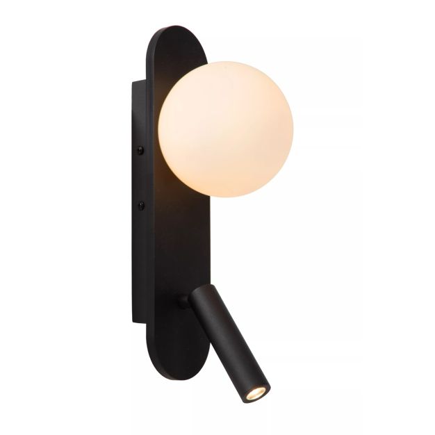 Lucide Kelly - lampe de chevet - 12 x 14,8 x 32 cm - 3,5W LED inclus - noir