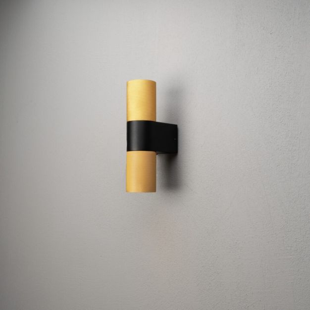 Konstsmide Temi Up/Down - applique murale extérieure - 6,5 x 11,5 x 23,5 cm - IP54 - noir et or