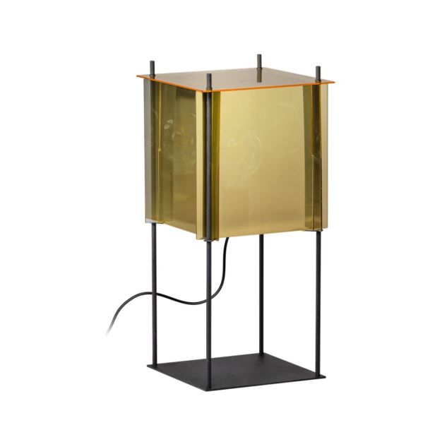 ETH Cube - lampe de table - 25 x 25 x 53 cm - noir et or/argent