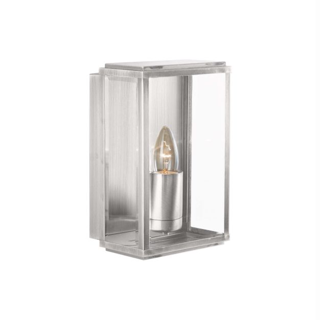Searchlight Box - applique d'extérieur - 16 x 25 cm - IP44 - argent satiné