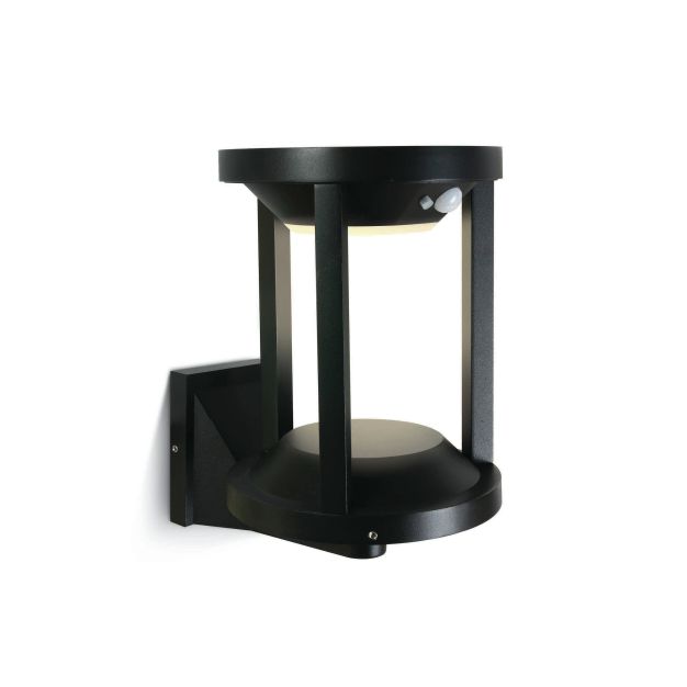 ONE Light Solar Cages - Applique solaire extérieure avec détecteur de mouvement - 21,5 x 16 x 23,7 cm - 2W LED inclus - IP65 - noir