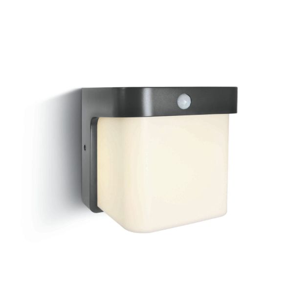 ONE Light Applique d'extérieur - applique d'extérieur avec détecteur - 17 x 14 x 17 cm - 12W LED inclus - IP54 - anthracite