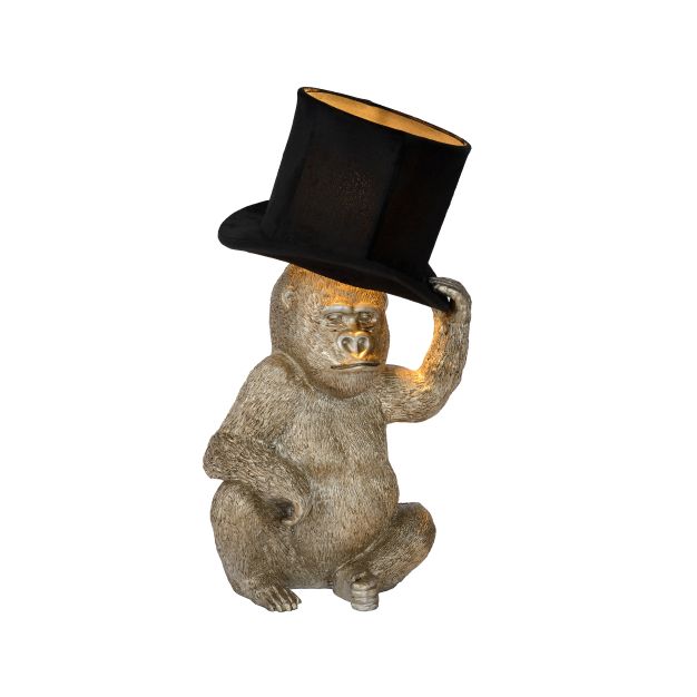 Lucide Extravaganza Gust - lampe à poser - Ø 22,5 x 50 cm - noir et or