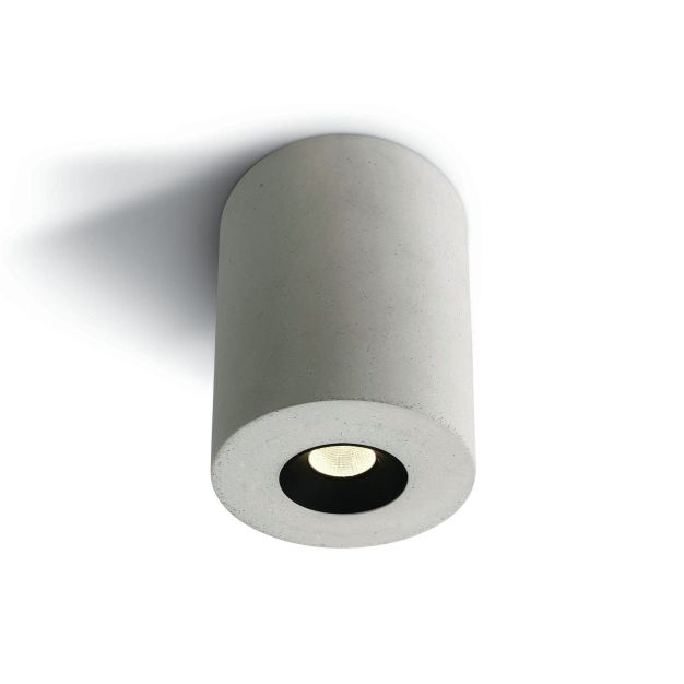 ONE Light COB Indoor Round Cylinders - plafonnier - Ø 7,5 x 11 cm - 4,5W LED inclus - béton blanc