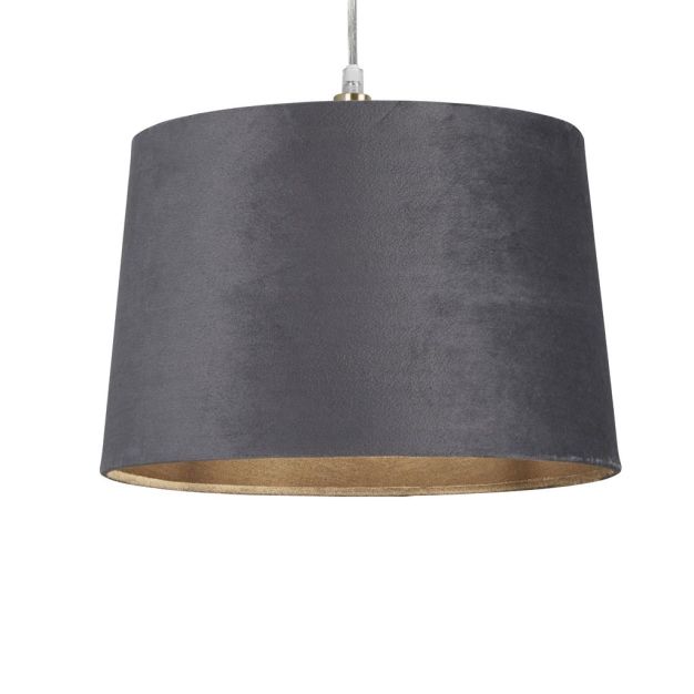 Abat-jour tambour Searchlight - Ø 30 x 20 cm - anthracite et or brossé