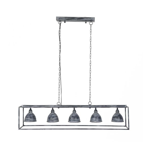 Vico Iron Rectangle - lampe suspendue - 125 x 25 x 130 cm - gris