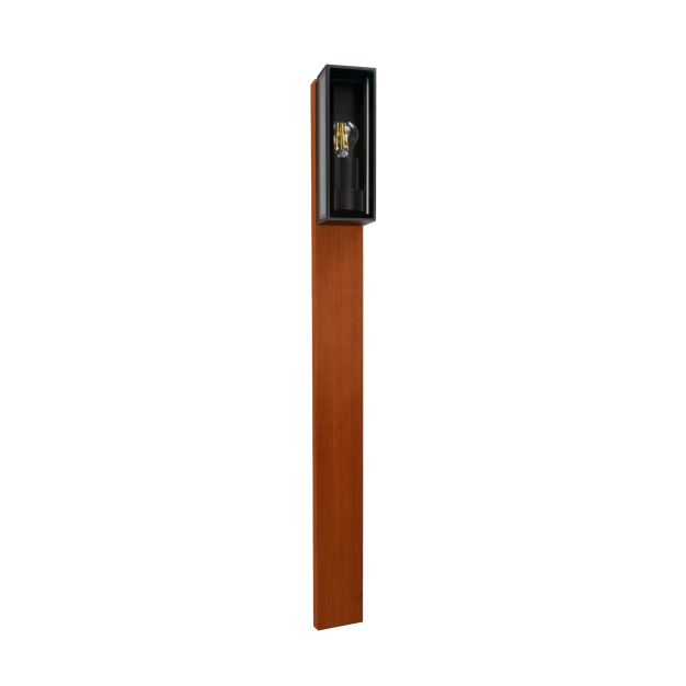 Roi Du Luminaire Padouk Teichos - borne jardin - 15 × 8,8 × 70 cm + pied 30 cm - IP54 - noir et padouk
