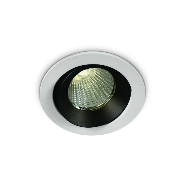 ONE Light COB Dark Light Range - spot encastré - Ø 85 mm, Ø 72 mm encastré - 12W LED dimmable inclus - IP65 - blanc