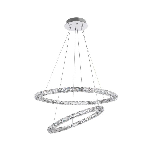 Nova Luce Quentin - lampe suspendue - Ø 70 x 120 cm - 60W LED inclus - chrome