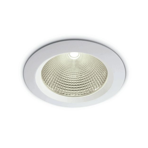 ONE Light COB Downlight Range Die Cast - spot encastré - Ø 230 mm, Ø 210 mm taille d'encastrement - 60W LED inclus - blanc - couleur de lumière blanc chaud