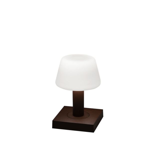 Konstsmide Monaco - lampe de table - 12,5 x 12,5 x 19 cm - 2,5W LED dimmable inclus - rechargeable - IP54 - rouille