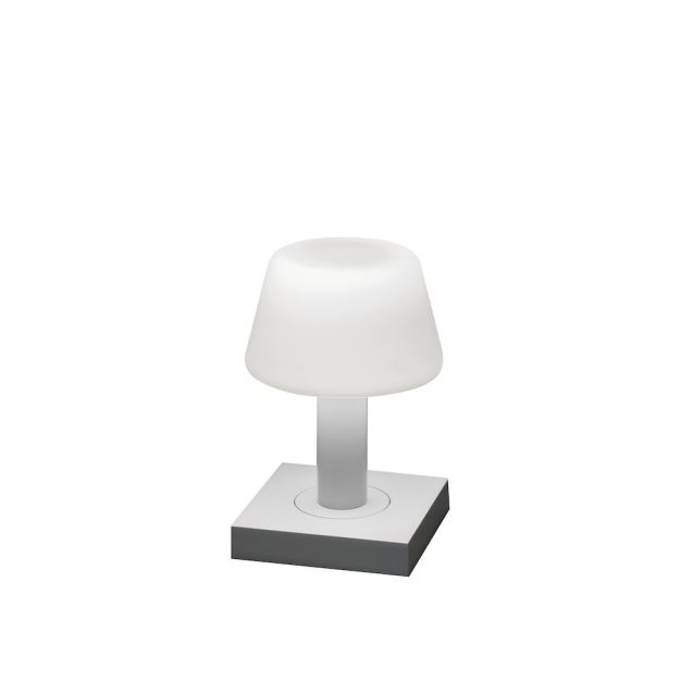 Konstsmide Monaco - lampe de table - 12,5 x 12,5 x 19 cm - 2,5W LED dimmable inclus - rechargeable - IP54 - blanc