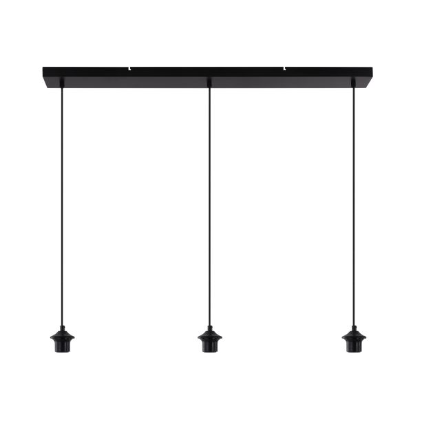 Artdelight Balk – suspension 3 lumières avec pendules – 100 x 10 x 150 cm – noir