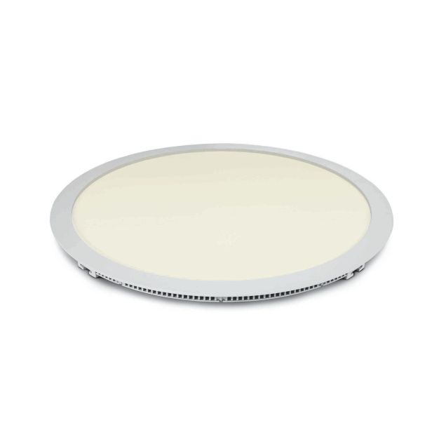 ONE Light Round Recessed Panels Die Cast - plafonnier - Ø 42 x 2 cm - 40W LED inclus - IP40 - blanc - couleur de lumière blanc chaud