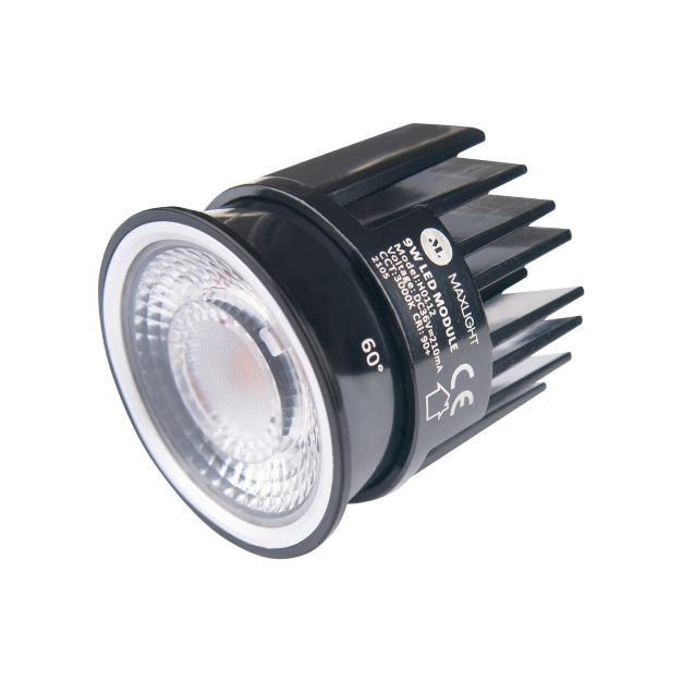 Maxlight Bellatrix - Module d'éclairage LED - Ø 5 x 5 cm - 9W LED dimmable inclus - IP54 - noir
