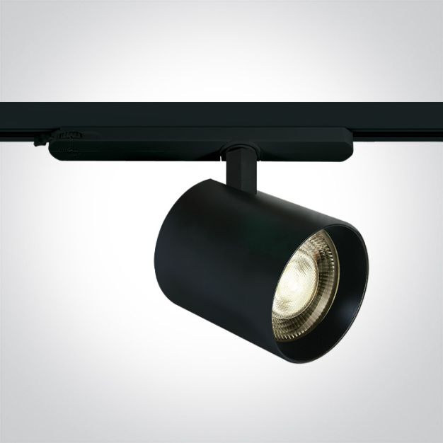 One Light Cob Led Pro - spot sur rail - système de rail triphasé - Ø 10 x 10 cm - 35W LED dimmable inclus - noir